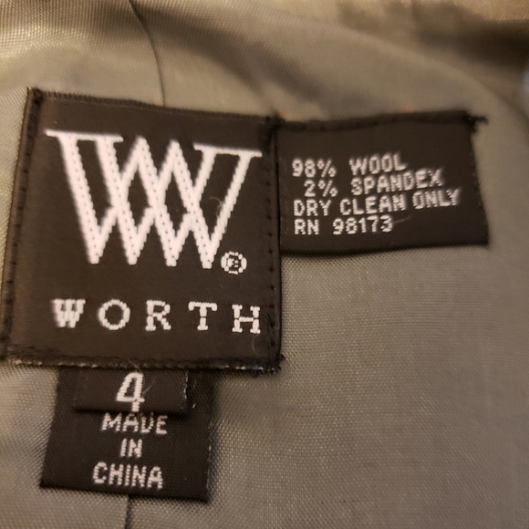 NEW RARE Worth Luxury Wool Pinstripe Blazer Gray Womens Jacket Office Tailored - Picture 9 of 11